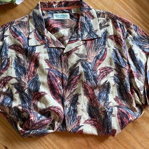 Caribbean silk and cotton blend Hawaiian shirt, short sleeve
